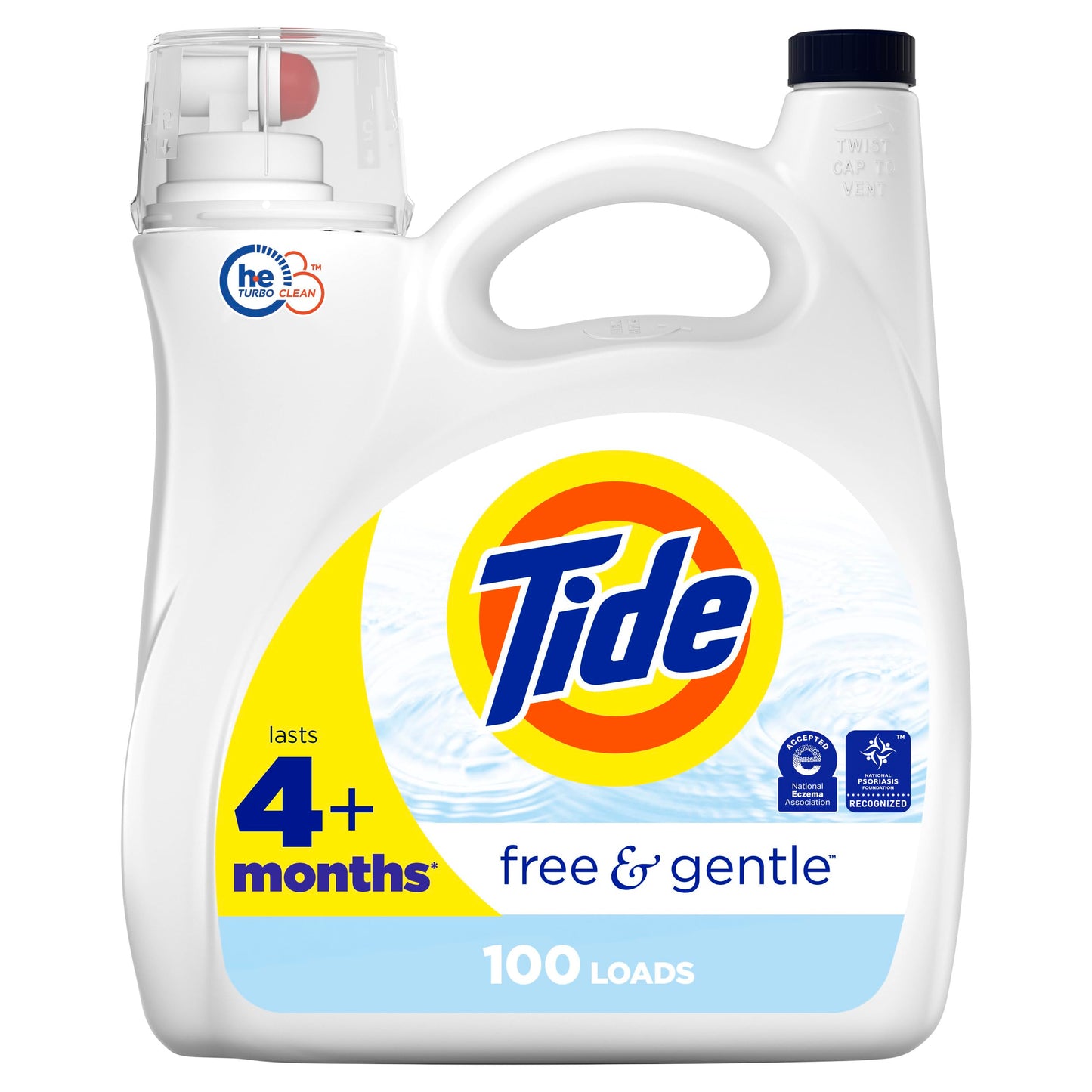 Tide Free & Gentle Liquid Laundry Detergent, 100 loads, 4.31L, HE Compatible & Liquid Laundry Detergent, Original, 100 loads, 146 fl oz, HE Compatible