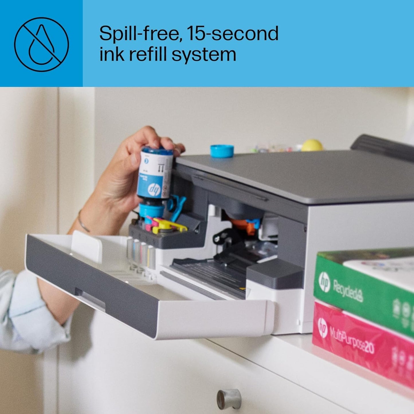 HP Smart Tank 5105 Wireless All-in-One Printer, Color, Print, Copy, Scan, High-Volume Ink Tank, Manual Duplex, Mobile Printing, Scan to PDF, USB & Wi-Fi, 1F3Y3A