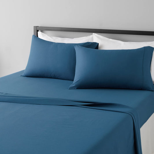 Lightweight Super Soft Easy Care Microfiber 4-Piece Bed Sheet Set with 14-Inch Deep Pockets, Full, Dark Teal, Solid