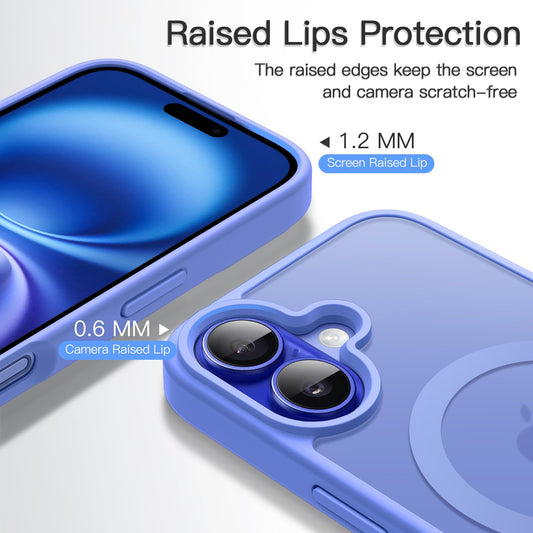 JETech Magnetic Case for iPhone 16 Plus 6.7-Inch Compatible with MagSafe, Translucent Matte Back Slim Shockproof Phone Cover (Ultramarine)