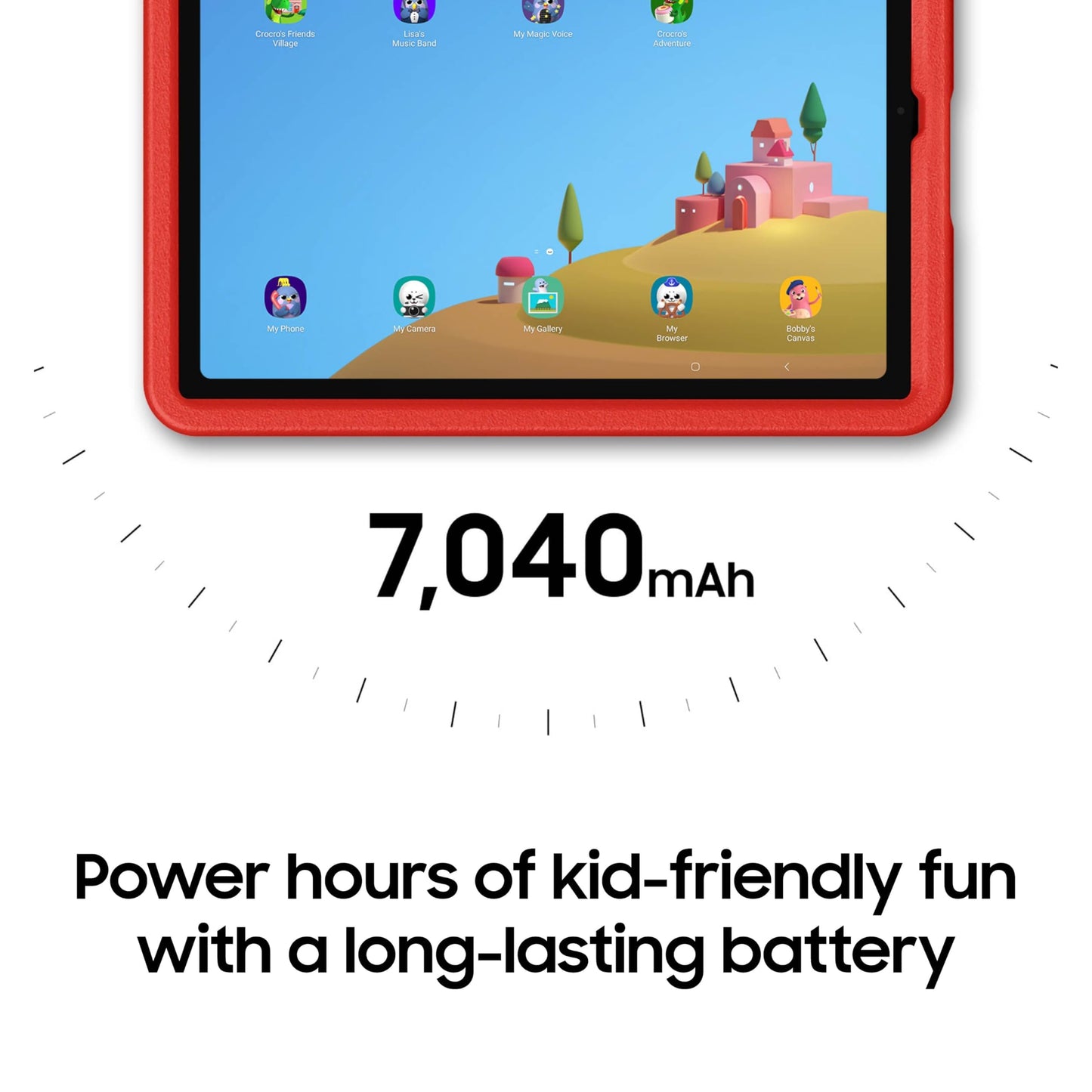 SAMSUNG Galaxy Tab A9+ Kids Edition 11” 64GB WiFi Android Tablet, Long Battery Life, Expandable Storage, Slim & Lightweight, Kid-Friendly Durable Puffy Cover, US Version, Red