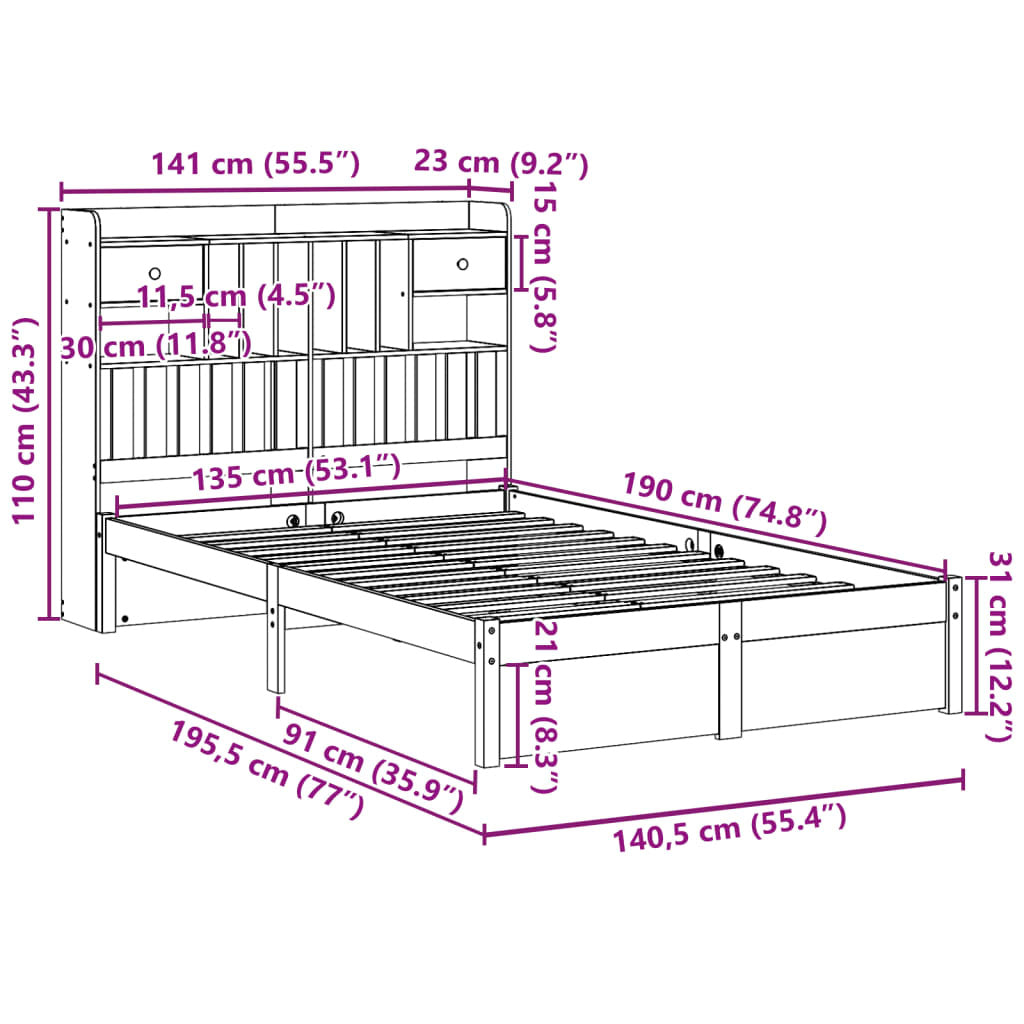 135x190 cm Bed Frame