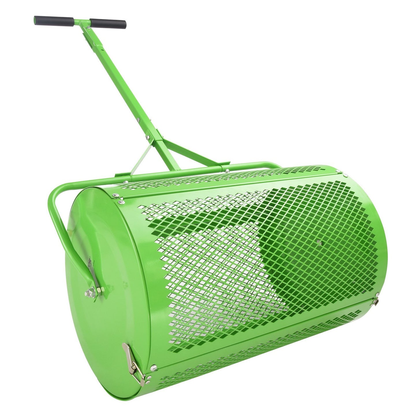 VEVOR Compost Spreader Peat Moss Spreader Push Tow-Behind Lawn Roller Green