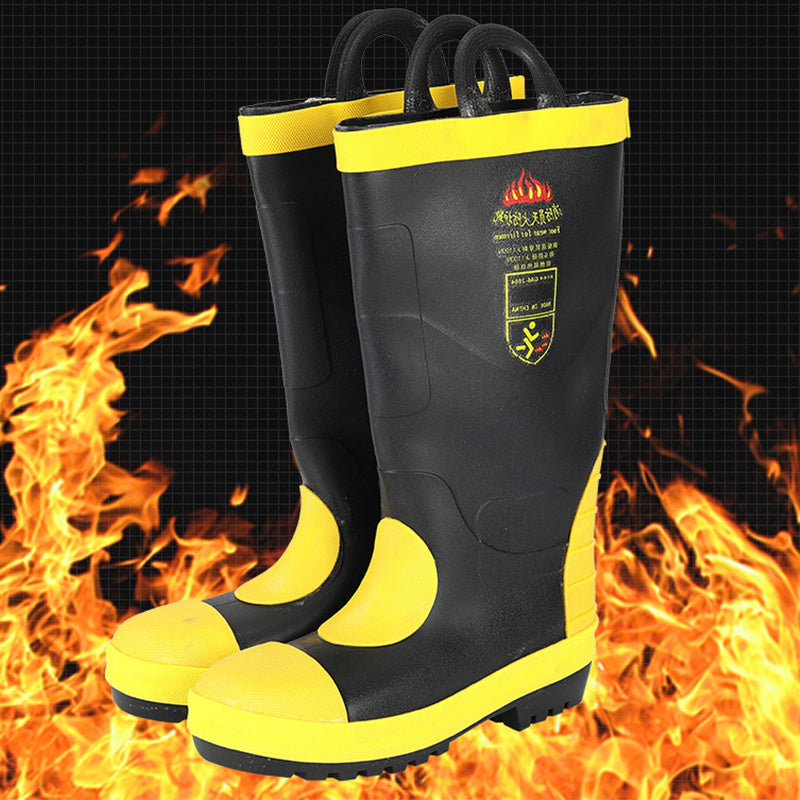 Emergency Rescue High Boots Heat Resistance Insulation Non Slip Rubber Fire Protective Boots 41 Size