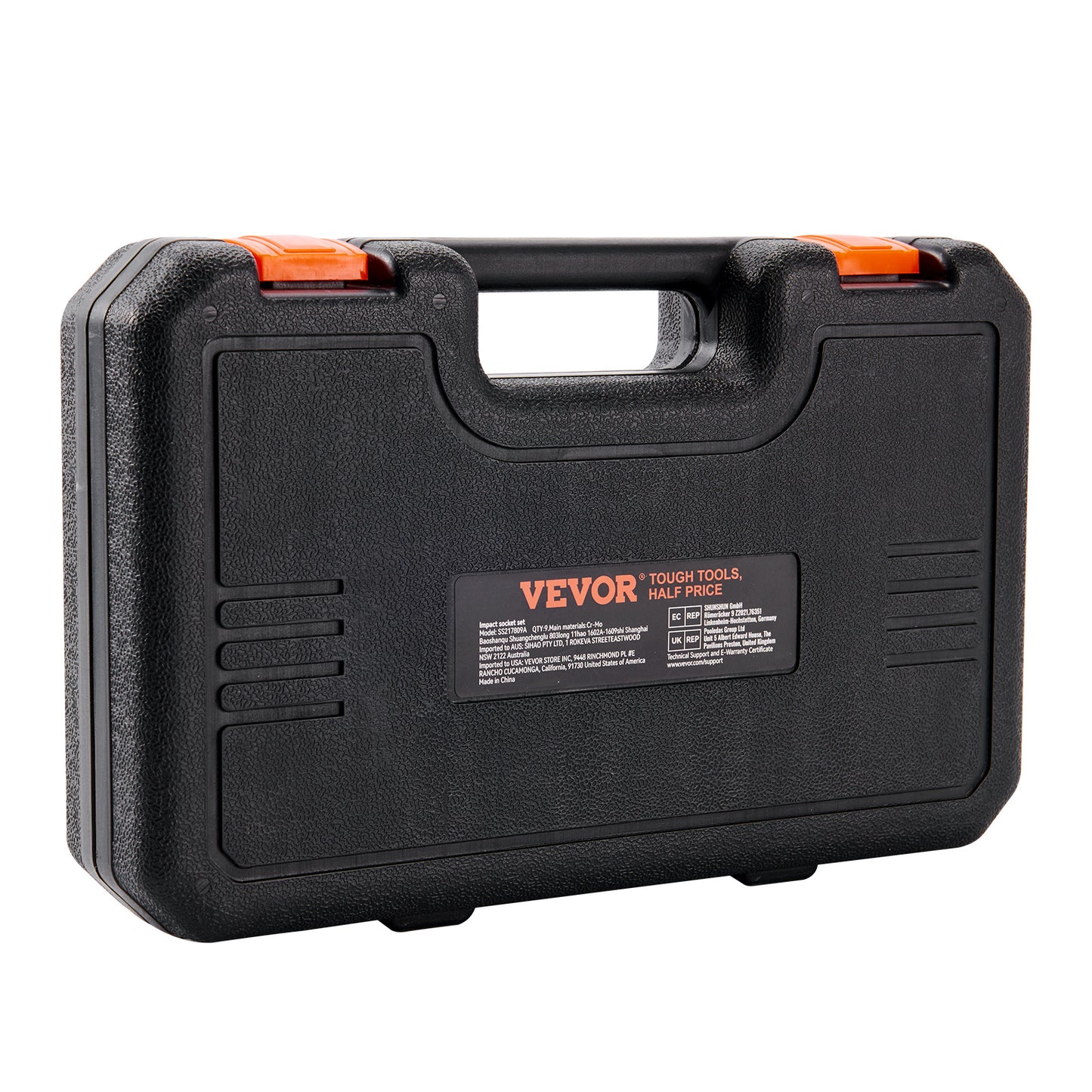 VEVOR Drive Impact Socket Set, 9 Piece Deep Socket Set Metric 29-38mm, 6 Point Cr-Mo Alloy Steel For Auto Repair, Easy-to-Read Size Markings, Rugged Construction, Includes Storage Case