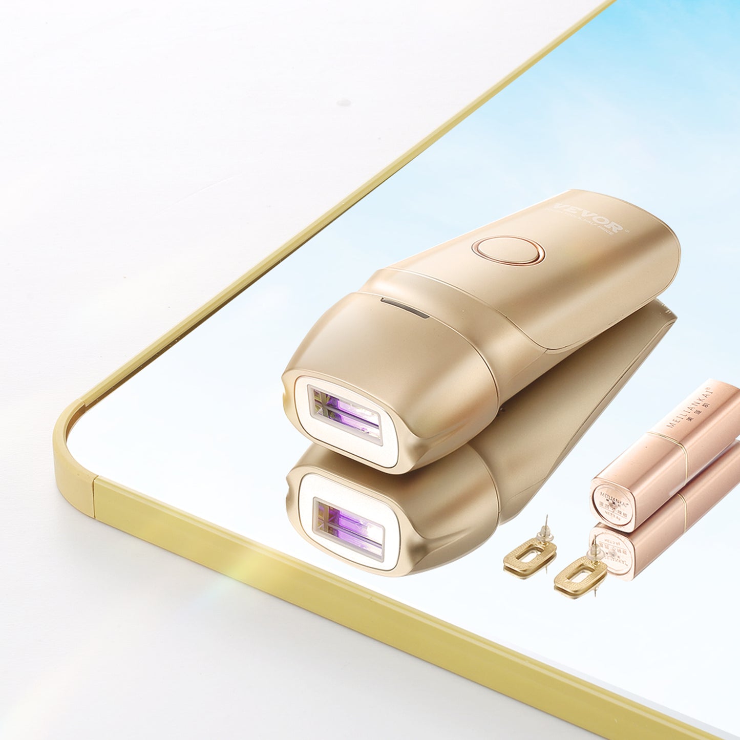 VEVOR IPL Hair Removal, Permanent Hair Removal With Ice Cooling System For Women Men, Auto Manual Modes & 5 Levels, Painless At-Home Hair Removal Device For Legs, Arms, Armpits, Bikini Line