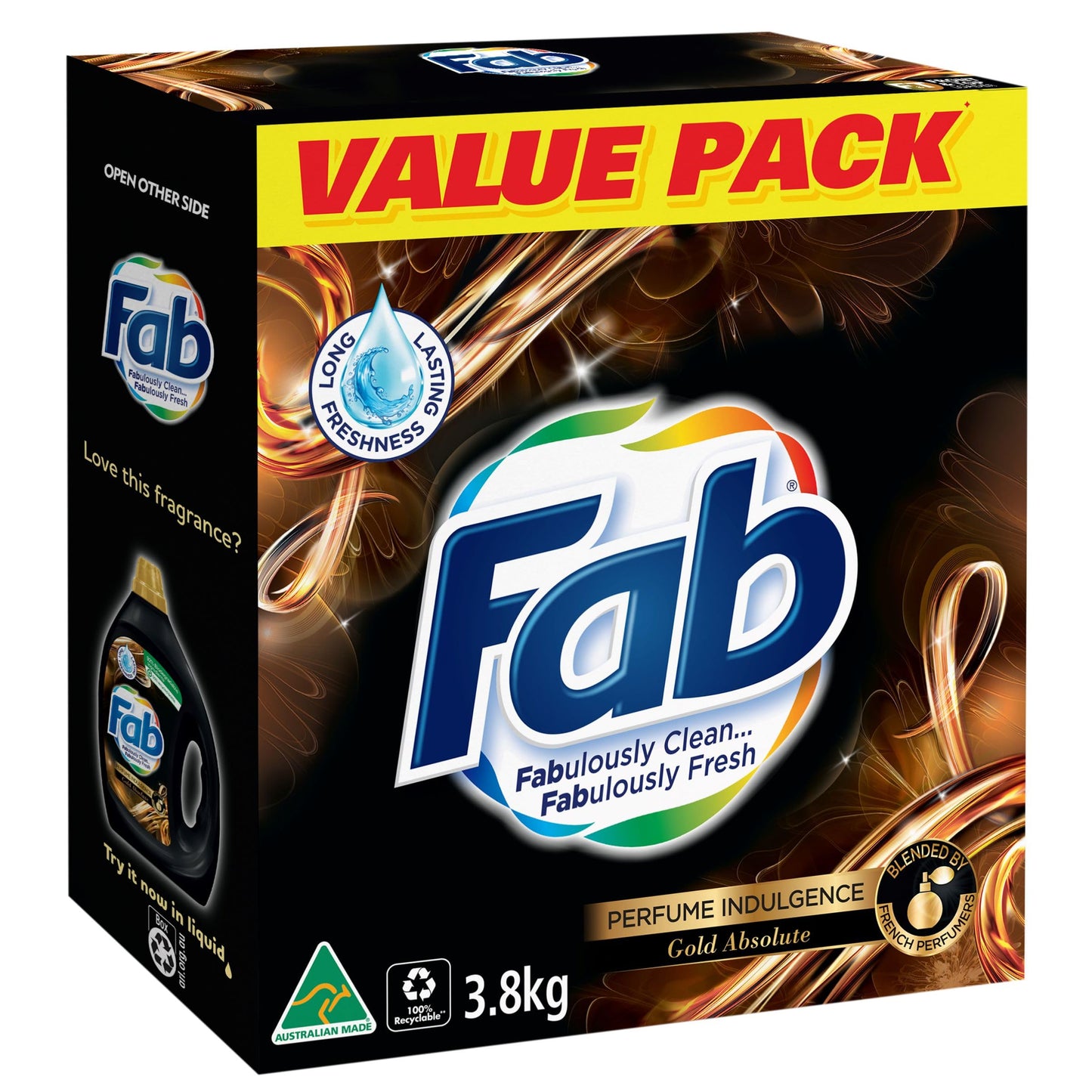 Fab Perfume Indulgence Gold Absolute Laundry Powder Detergent, 3.8 Kilograms