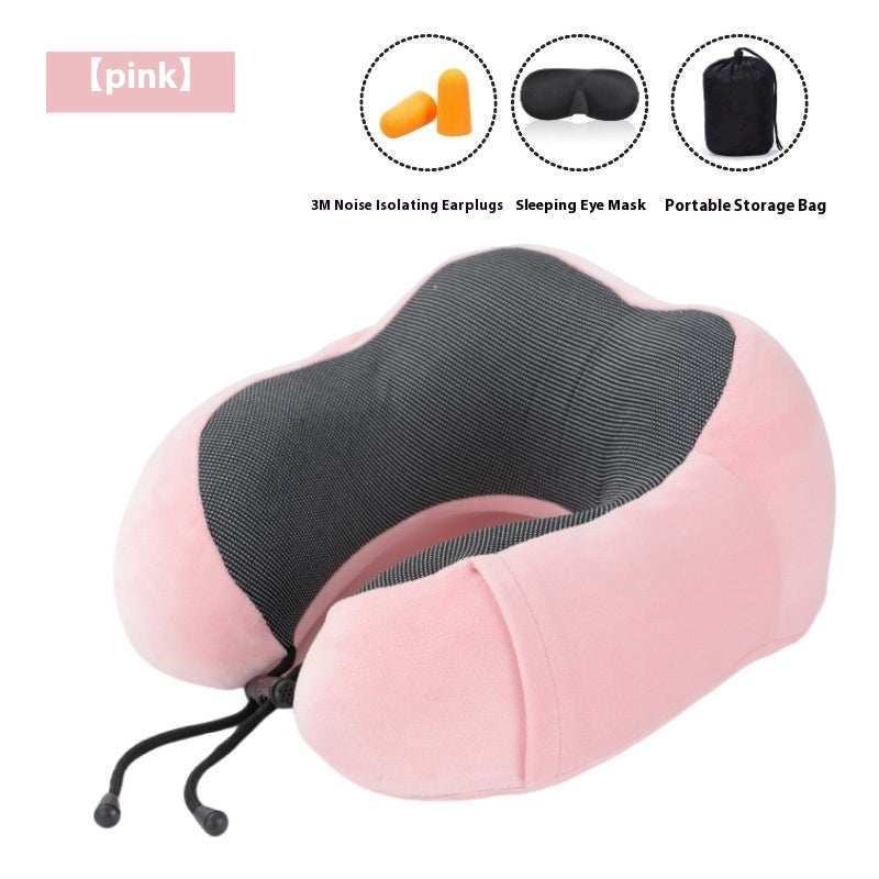 Slow Rebound Solid Color Hump U-shaped Embroidery Pillow