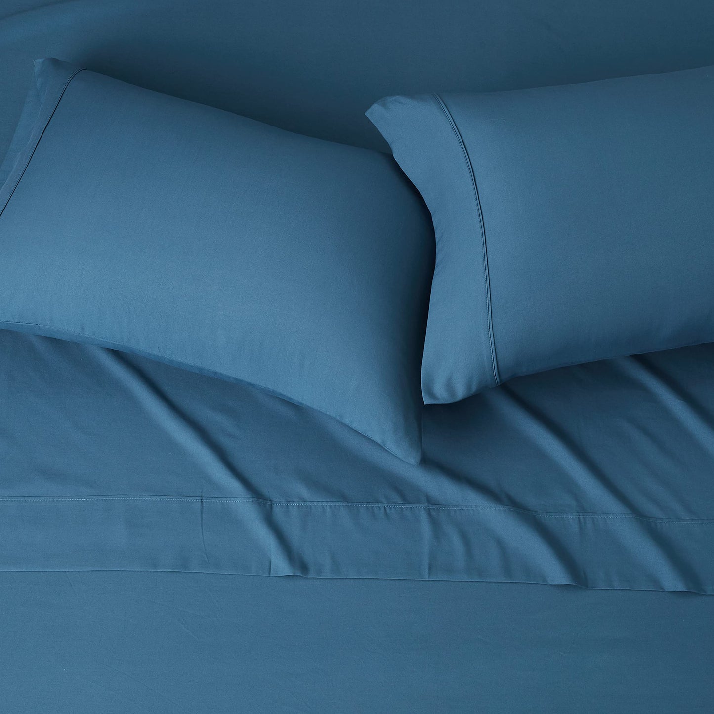 Lightweight Super Soft Easy Care Microfiber 4-Piece Bed Sheet Set with 14-Inch Deep Pockets, Full, Dark Teal, Solid