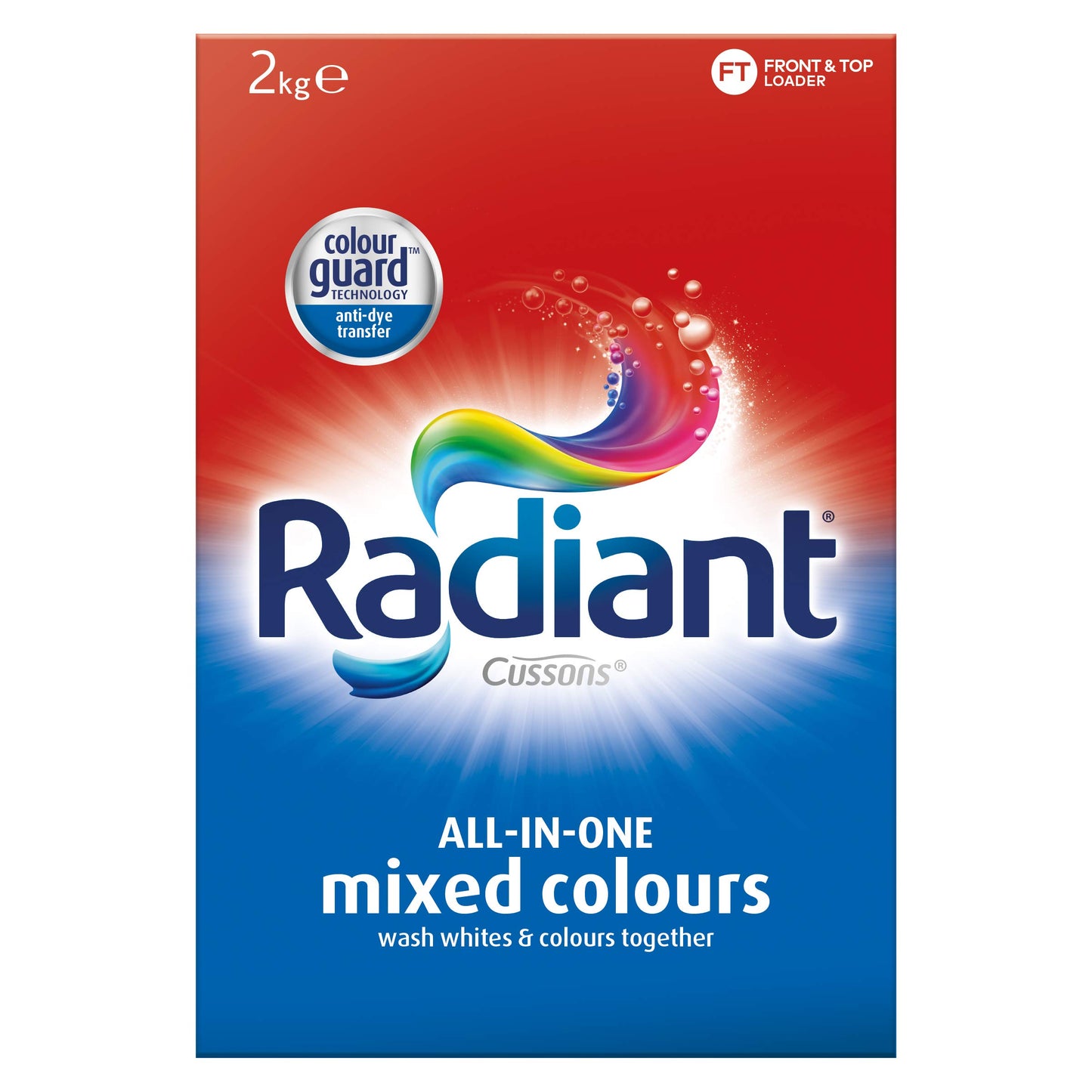 Radiant Washing Powder Laundry Detergent for Mixed Colours, 2kg (Pack of 2)