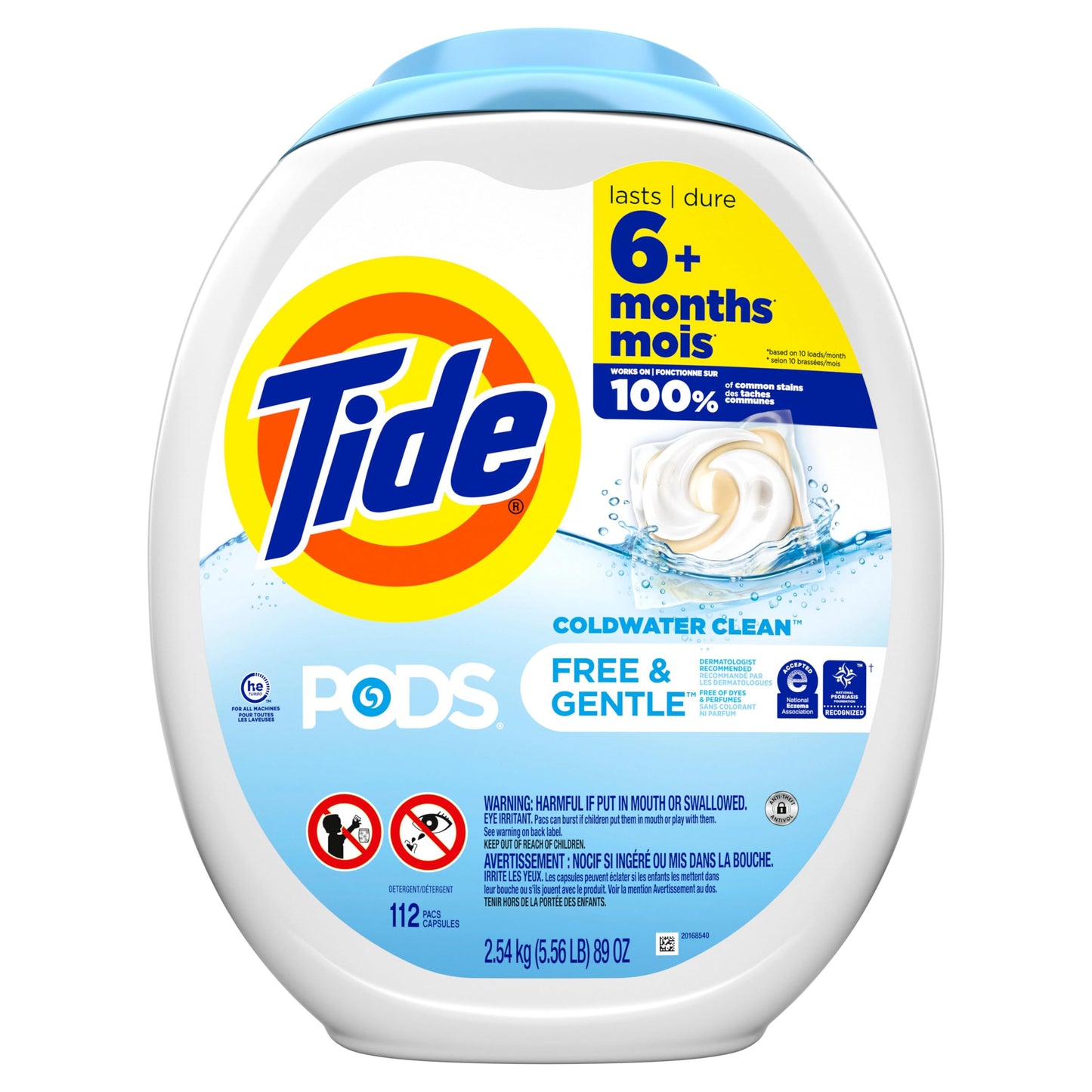 Tide PODS Free & Gentle Laundry Detergent Soap Pacs, 112 count