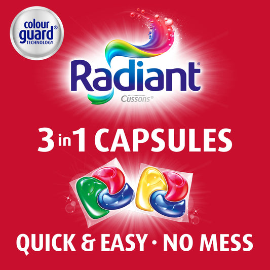 Radiant Active Clean 3 in 1 Laundry Detergent, 675 g (45 Capsules) (Pack of 2)