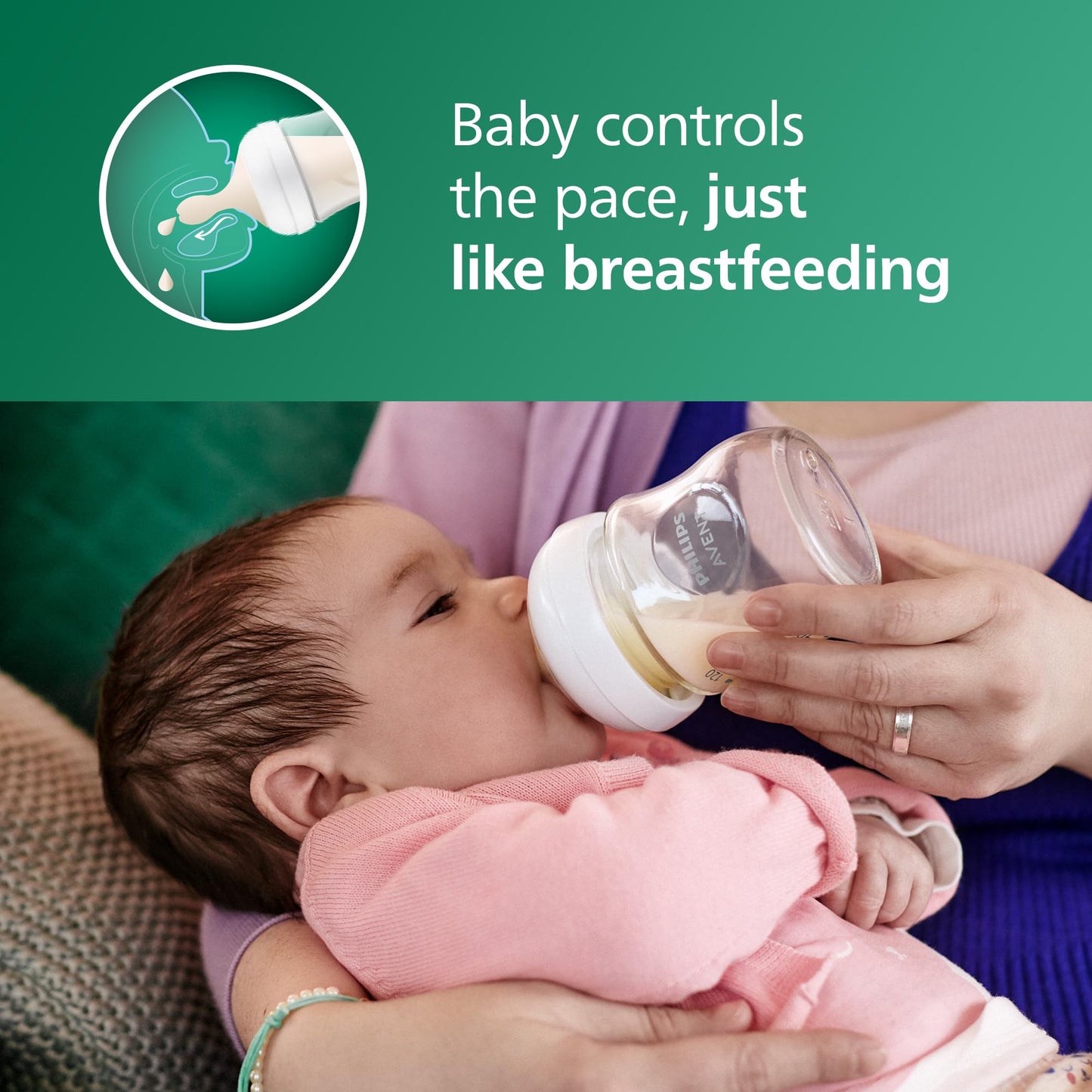 Philips Avent Natural Newborn Glass Gift Set, Baby Bottles with Natural Response Nipples, 3X 4oz (Slow Flow, Flow 2) and 2X 8oz (Medium Flow, Flow 3), 2X Silicone Sleeves, SCD858/01