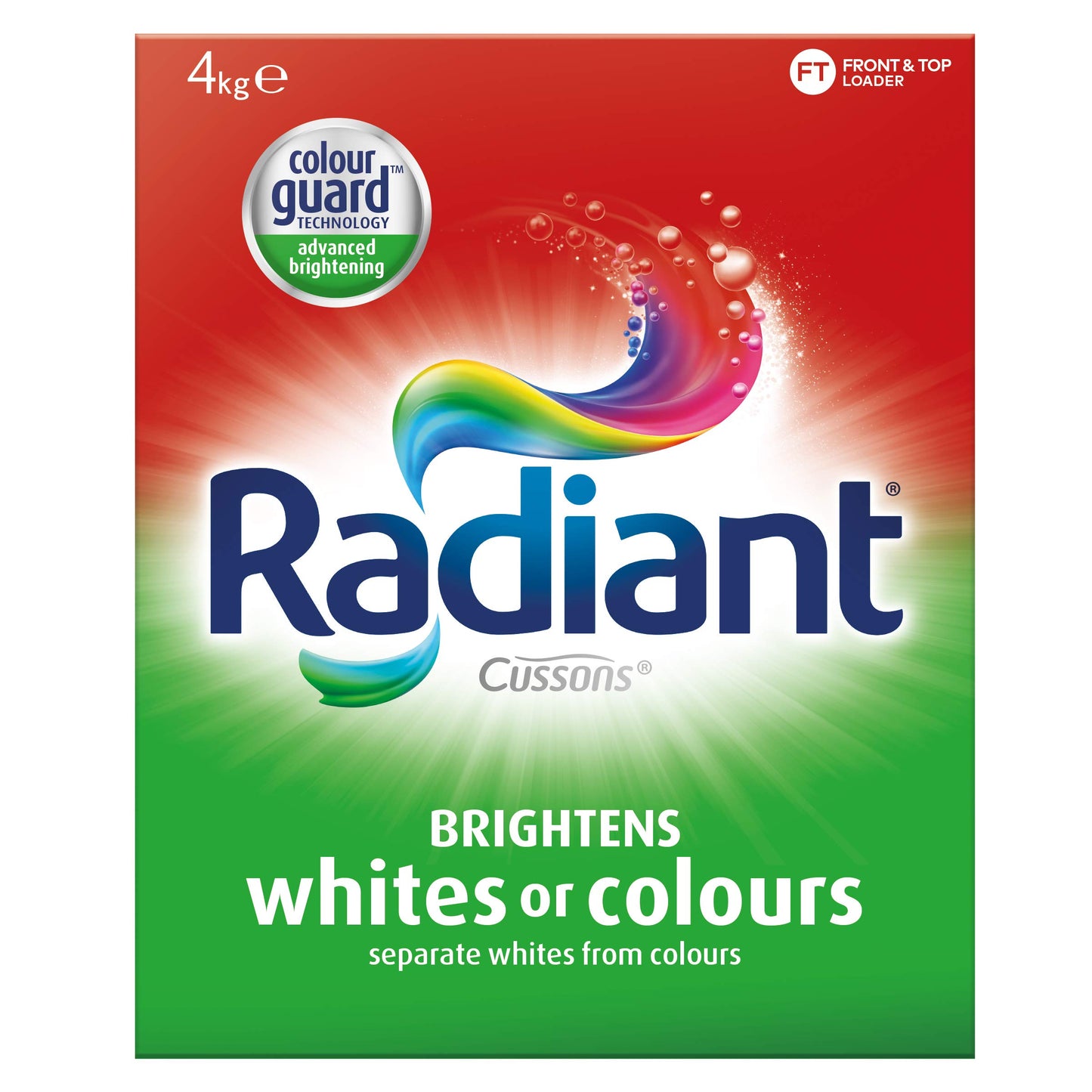 Radiant Washing Powder Laundry Detergent for Whites or Colours, 4kg