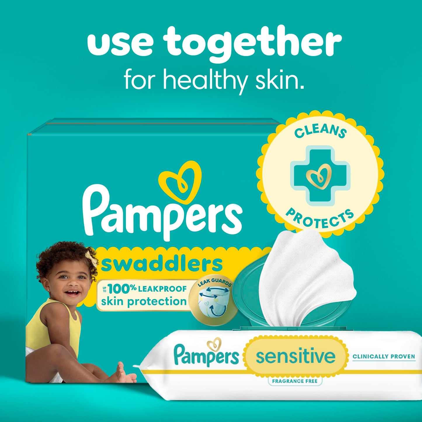Pampers Baby Wipes Sensitive Perfume Free 7X Refill Packs 588 Count