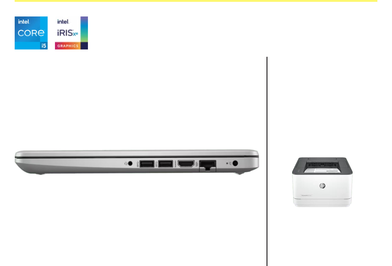 HP 240 14-inch G9 Laptop, Silver + HP LaserJet Pro 3001dw Printer 732A9PA-BN1- Bundle