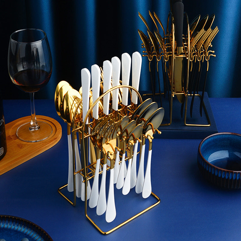 Cutlery Set With Storage Rack
