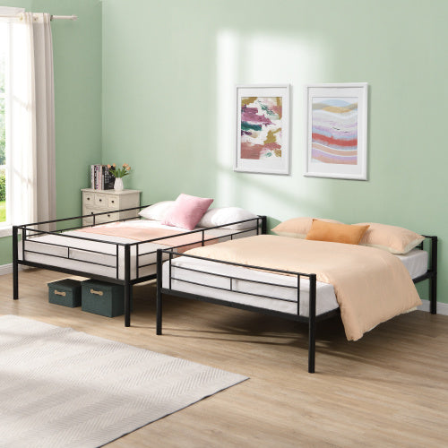 Full Over Full Metal Bunk Bed , No Box Spring Needed, Easy Assemble