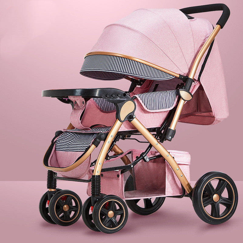 Lightweight Baby Stroller - Sit & Lie Down, Foldable with Shock Absorption