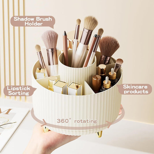 360 Degree Rotating Makeup Brush Holder Container