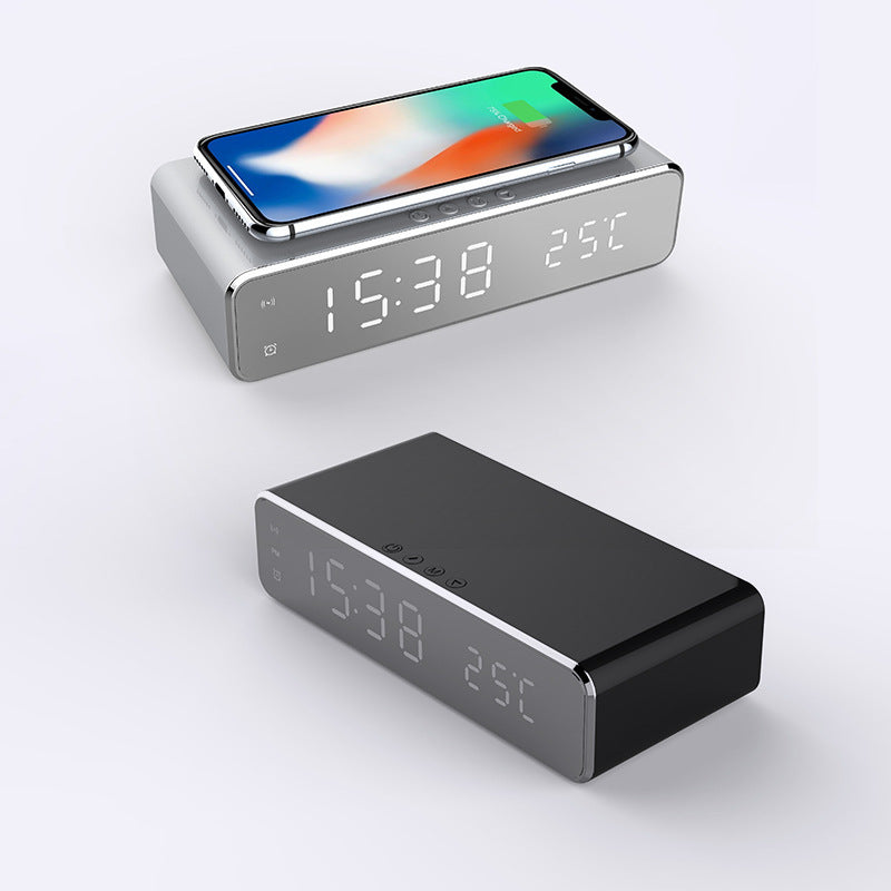 LED Electric Alarm Clock With Wireless Charger Desktop Digital Thermometer Clock HD Clock Watch Table Decor