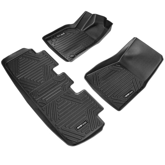 Automotive Floor Mats Fits For Tesla Model Y 2021-2024 3 Pcs TPE Liners