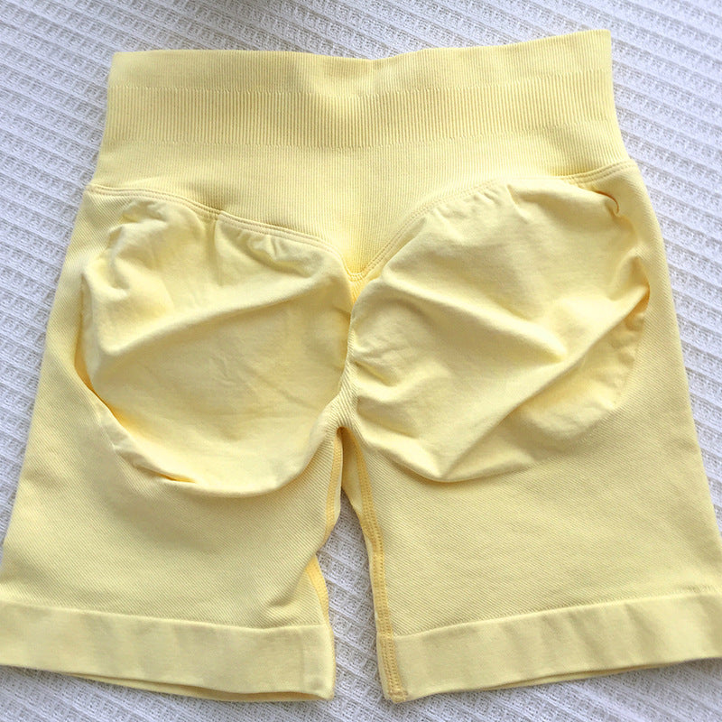 Ladies New Seamless Knitted Fitness Yoga Shorts