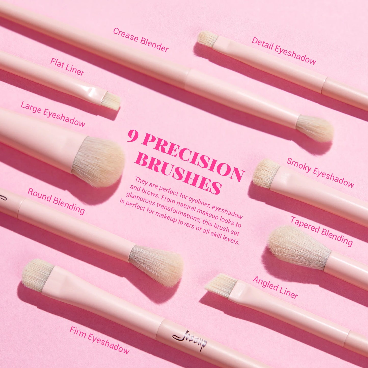 Jessup Pink Makeup Brushes Set 14Pcs Make up Brushes Vegan Foundation Blush Eyeshadow Powder Blending Brush with Gift Box,T495-G