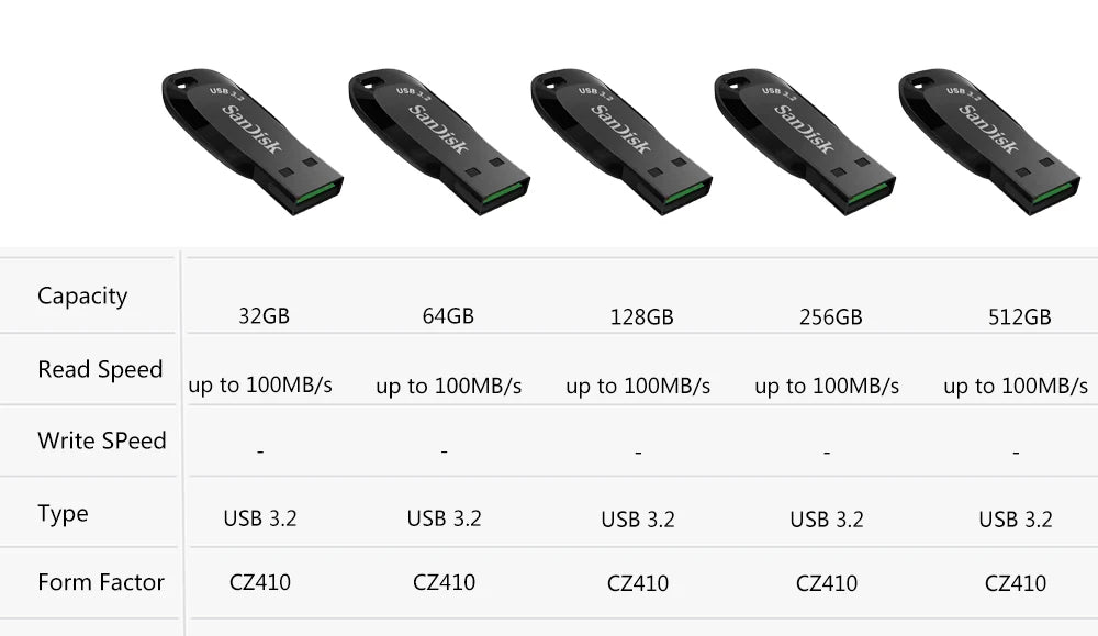 Sandisk USB 3.2 Pendrive 512GB 256GB 128GB 64GB 32GB USB Flash Drive Pen Drive USB Flash Stick Disk on Key Memory for Computer