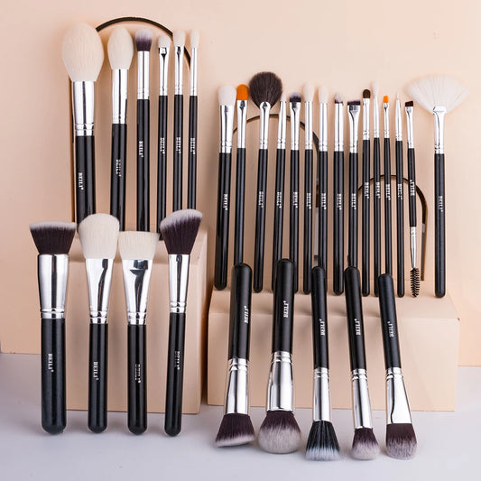 BEILI Goat Makeup Brush Set Eyeshadow Makeup Brushes Professional Foundation Blending Eyebrow Fan Blush brosse maquiagens