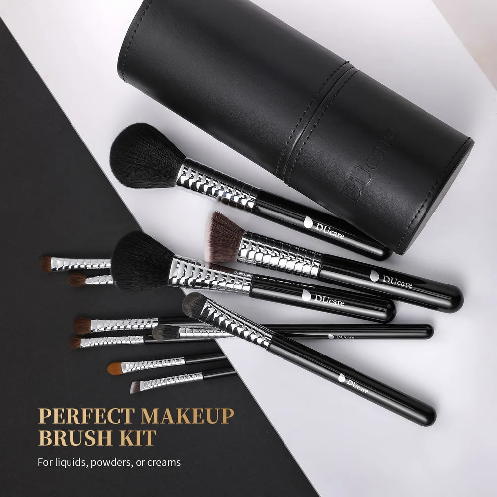 Ducare Makeup Brushes 11Pcs Professional Makeup Brush Set Foundation Powder Blush Eyeshadow Eyebrow Blending Brushes with Holder