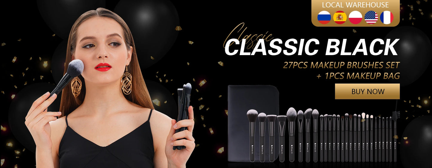 DUcare Professional Makeup Brushes kits Synthetic Hair 17Pcs with Sponge & cleaning tools Pad for Cosmetics Foundation Eyeshadow