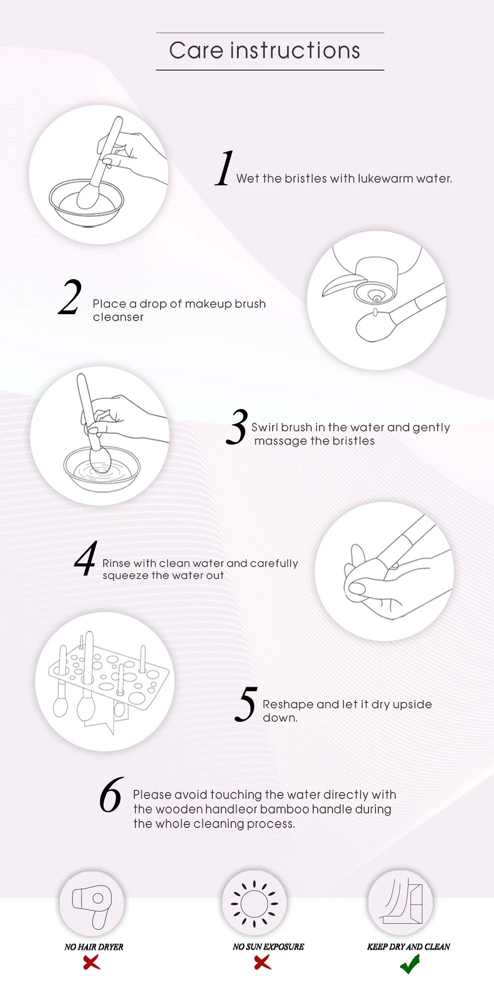 Jessup Makeup Brushes Set 6pcs Makeup Brush Natural-Synthetic Powder Contour Blush Highlighter Blend Concealer Makeup Brush Kits