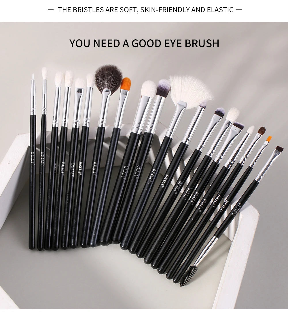 BEILI Goat Makeup Brush Set Eyeshadow Makeup Brushes Professional Foundation Blending Eyebrow Fan Blush brosse maquiagens