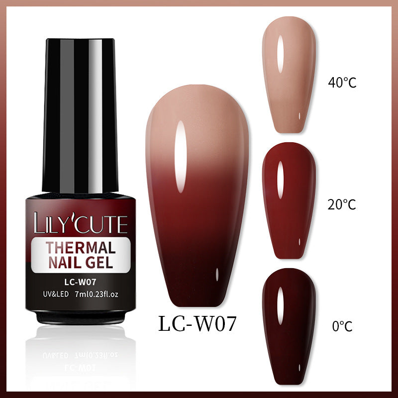 Temperature Change Glitter UV Polish Three-section Color Change