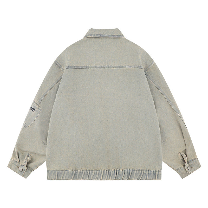 Mud colour Denim Coat For Men