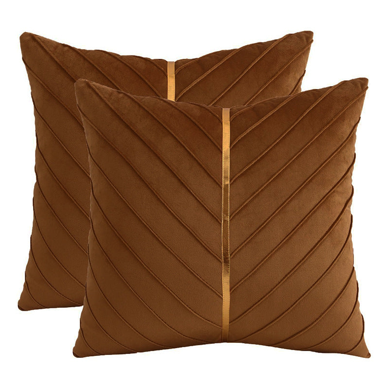 Home Simple Solid Color Flannel Pillow Cover