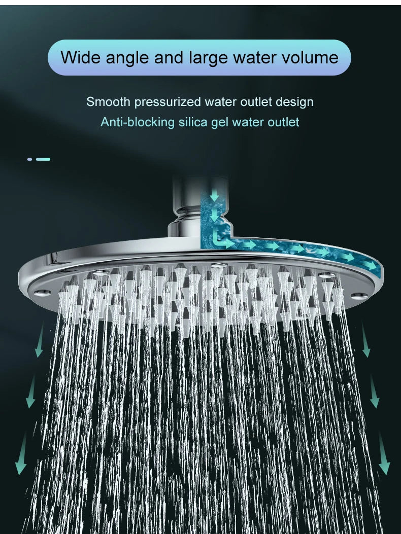 Bathroom 6 ”8 inch shower head ABS Chrome shower head water saving bathroom rain spa square handheld ELA087-1