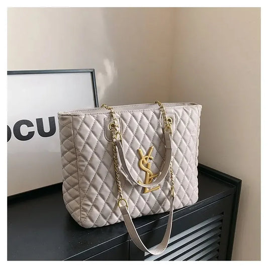 2025 Hot! Women's High - End Chain - Decorated Rhombus Tote - Spacious Shoulder Bag for Commuting & Diaper Storage