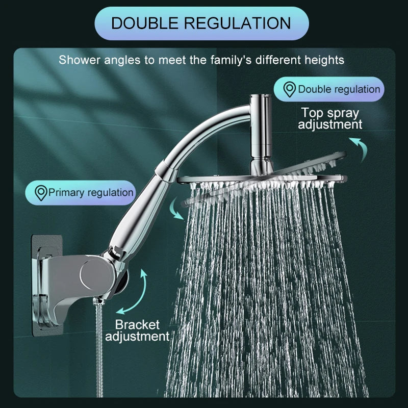 Bathroom 6 ”8 inch shower head ABS Chrome shower head water saving bathroom rain spa square handheld ELA087-1