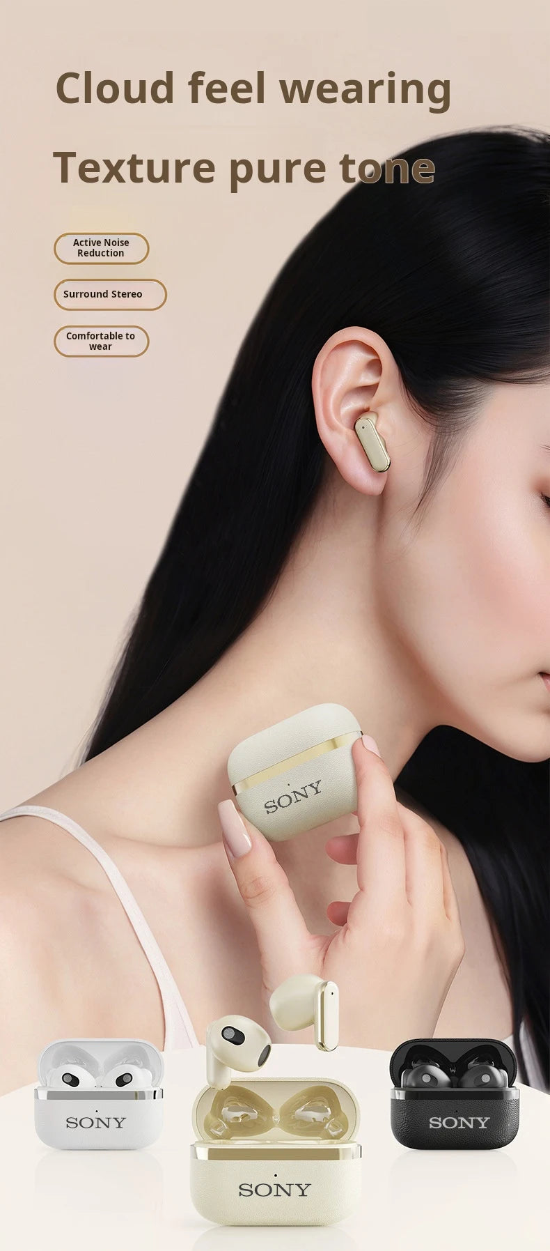 Original Sony Wireless Earbuds Bluetooth Earphones 5.3 TWS Headset Touch Control Sports Gaming Headphones with ENC Mic Noise