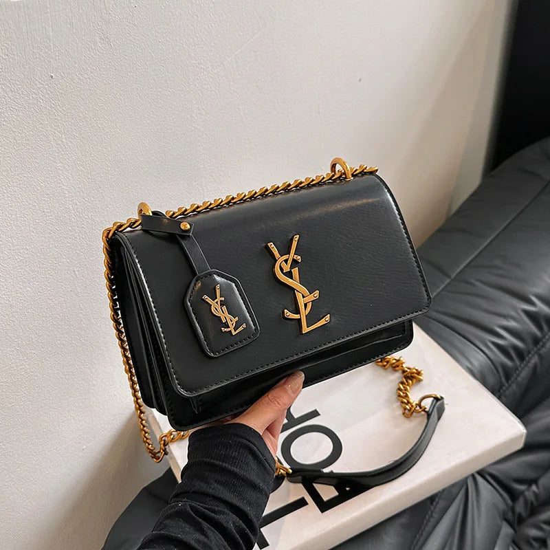 2025 Best Selling Luxury Women's Chain Crossbody Bag - Spacious Square Shoulder Bag With Phone Compartment For Commuters