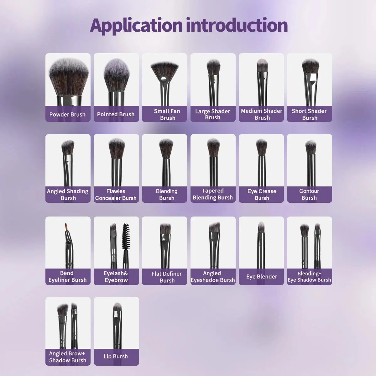 MAANGE 20Pcs Professional Makeup Brushes Set Foundation Concealer Eyeshadow Blush Brush Blending Beauty Tools with Portable Box
