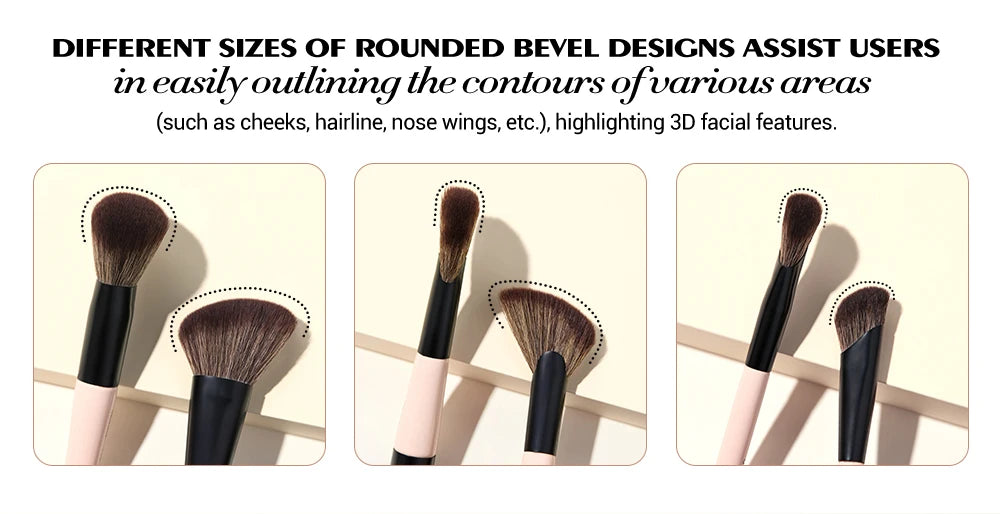 Jessup Double Sided Makeup Brush with Sponge , 3/5/7PCS Eyeshadow Makeup Brushes Set Vegan Hair Powder Contour Highlighter