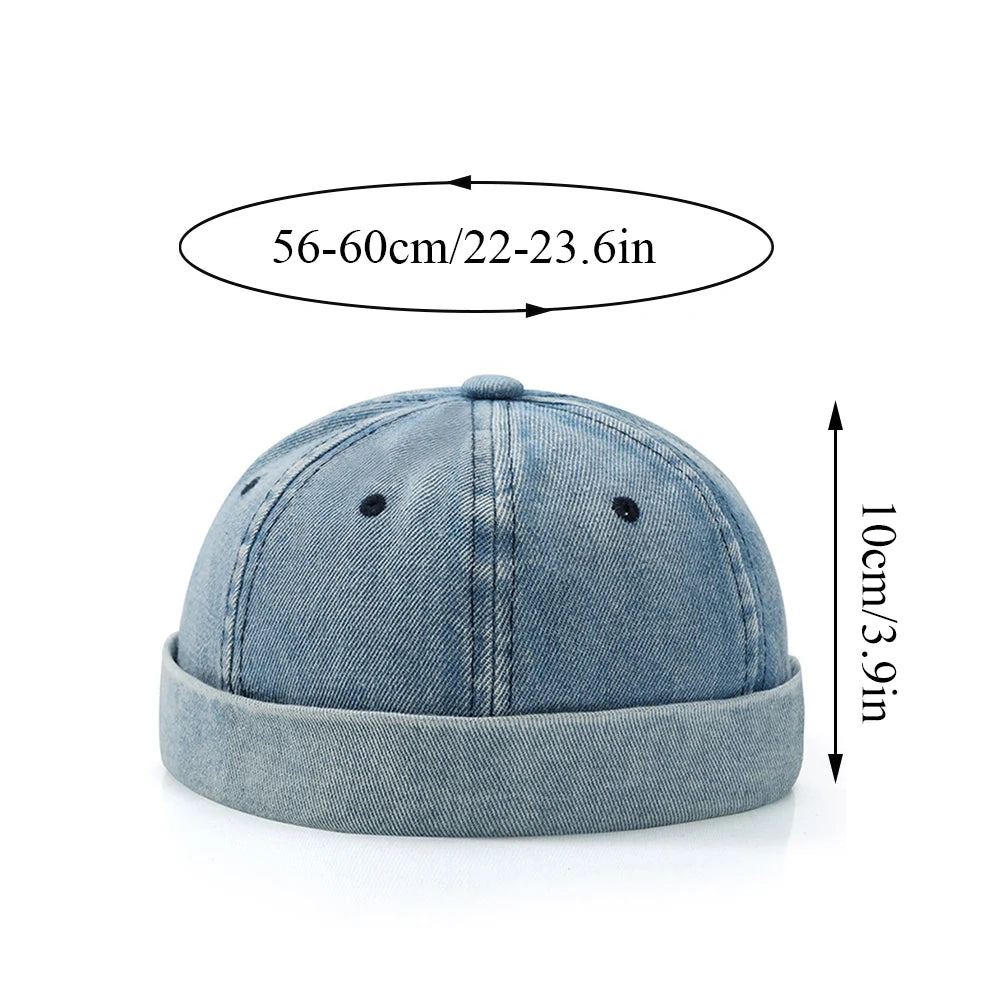 Brimless Skullies Cap Vintage Cotton Men Adjustable Landlord Docker Cap Multipurpos Beanie Hats Streetwear Dome Hat Hip Hop Hats