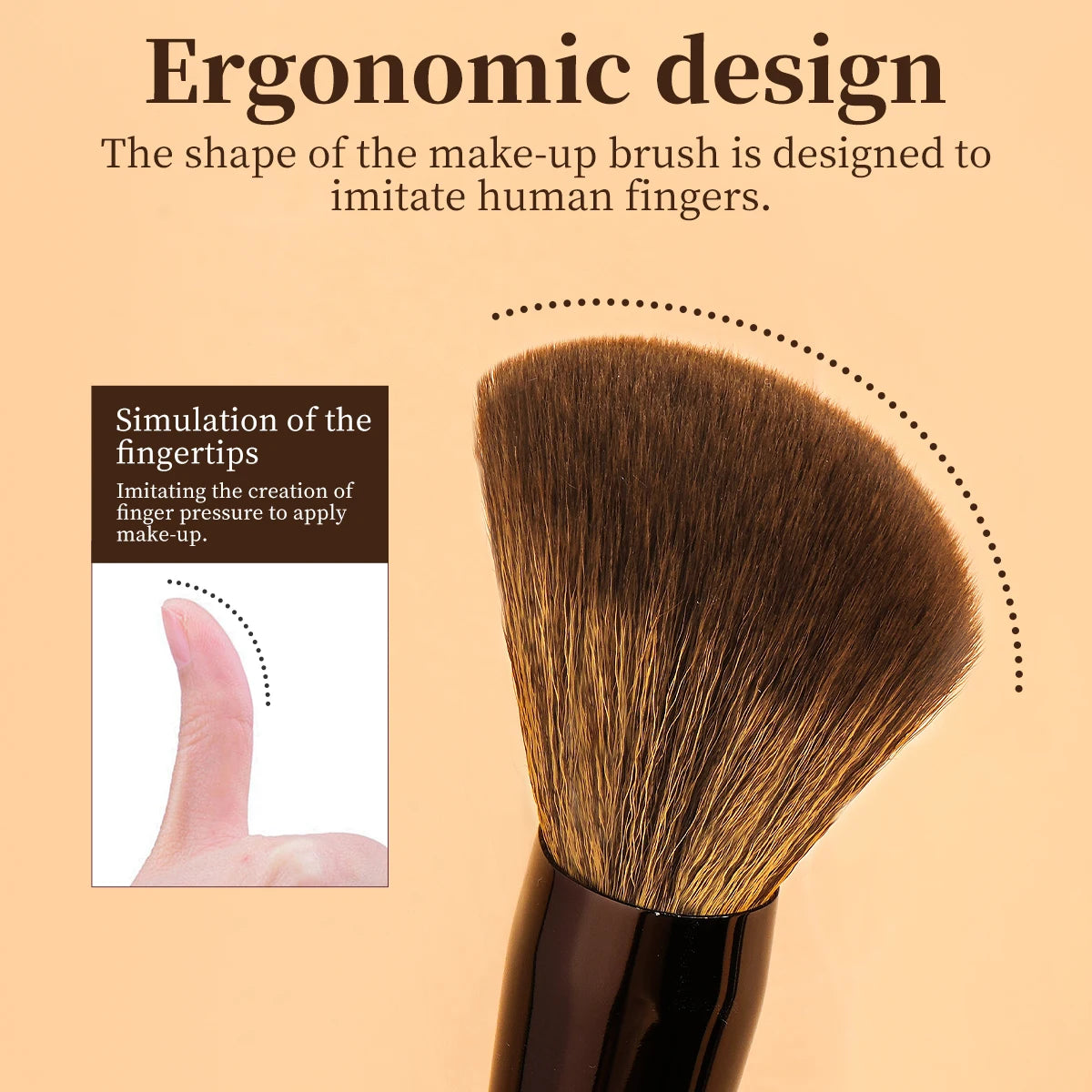 MAANGE Professional Makeup Brush Multifunctional Foundation Brush Blending Powder Tapered Kabuki Contour Brush Soft Dense Hair
