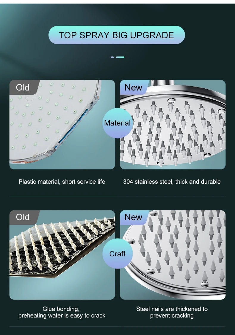Bathroom 6 ”8 inch shower head ABS Chrome shower head water saving bathroom rain spa square handheld ELA087-1