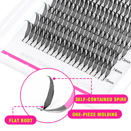 TDANCE Comic Spire Lashes Feather Shape Manga False Lashes Anime Lashes Natural Lightweight Individual Volume Lashes Makeup Tool