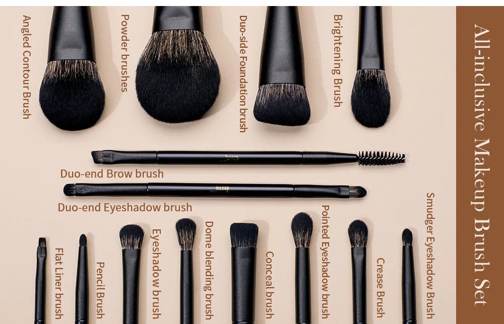 Jessup Makeup Brushes Set,10-14pcs Make Up Brush Contour Foundation Powder Eyeshadow Highlight Blending Concealer Liner T336