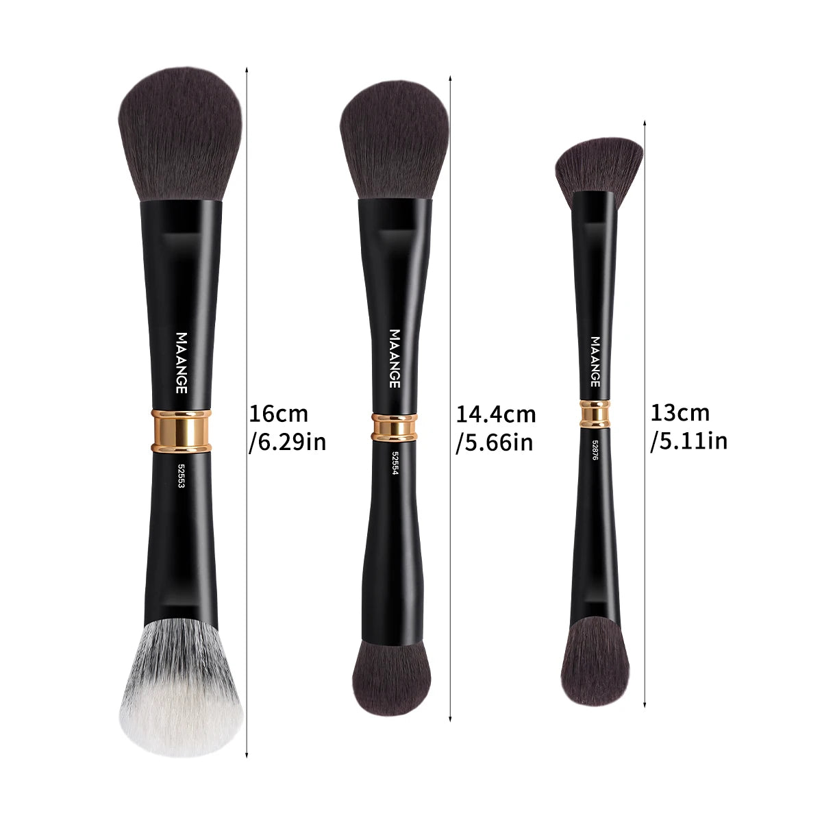 MAANGE 3pcs Dual-Head Multifunctional Makeup Brushes Sloping Foundation Concealer Brush Kabuki for Liquid Cream Blending Beauty